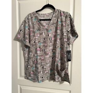 2X nurse vet tech scrub top dogs